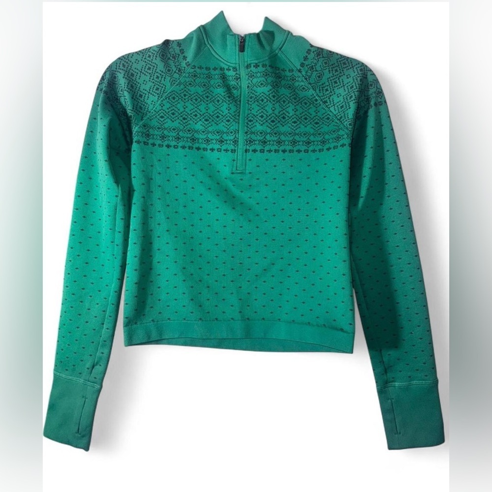 DSG Teal Green Pullover with Patterned Yoke